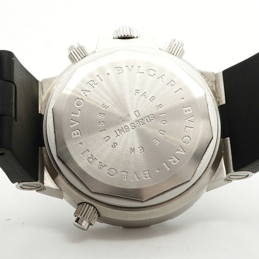 寶格麗 Diagono Scuba GMT SD38SGMT 黑色錶盤男士腕錶-4