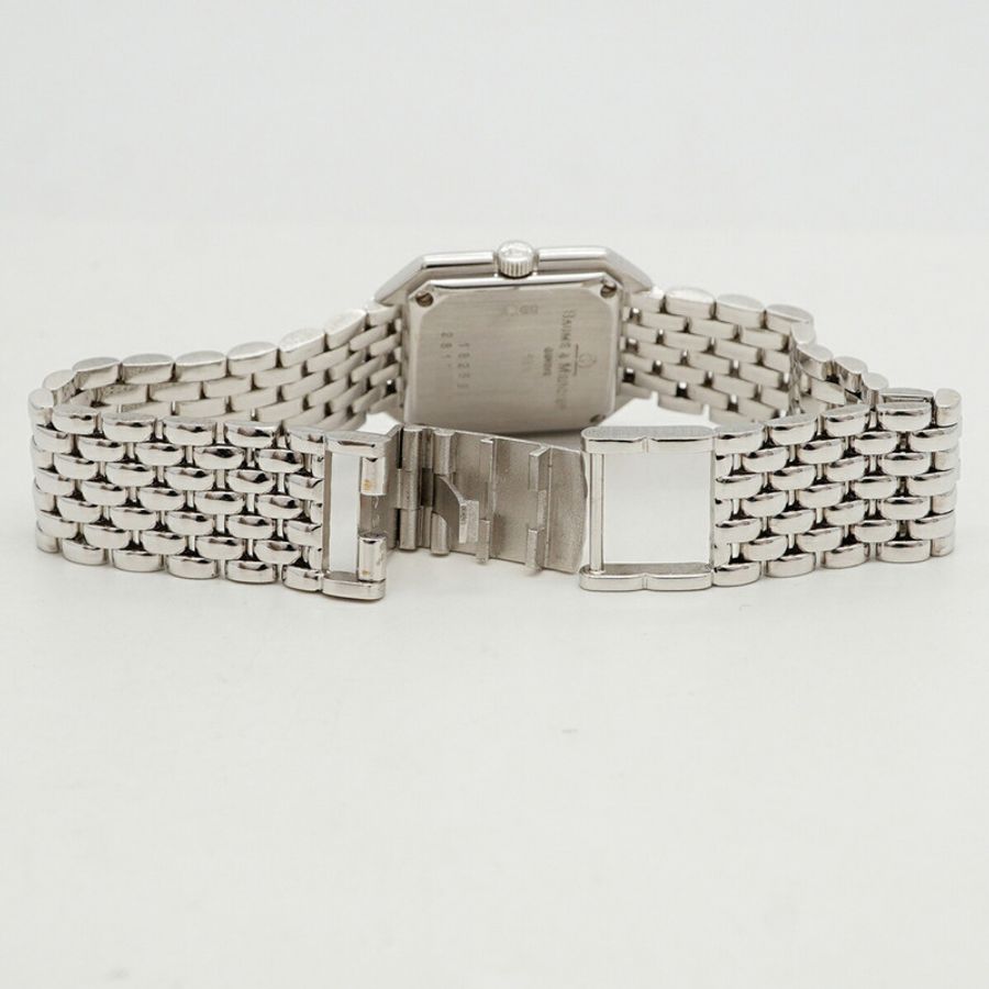 名士 (Baume & Mercier) 750 WG 18259 白色錶盤小姐腕錶-3