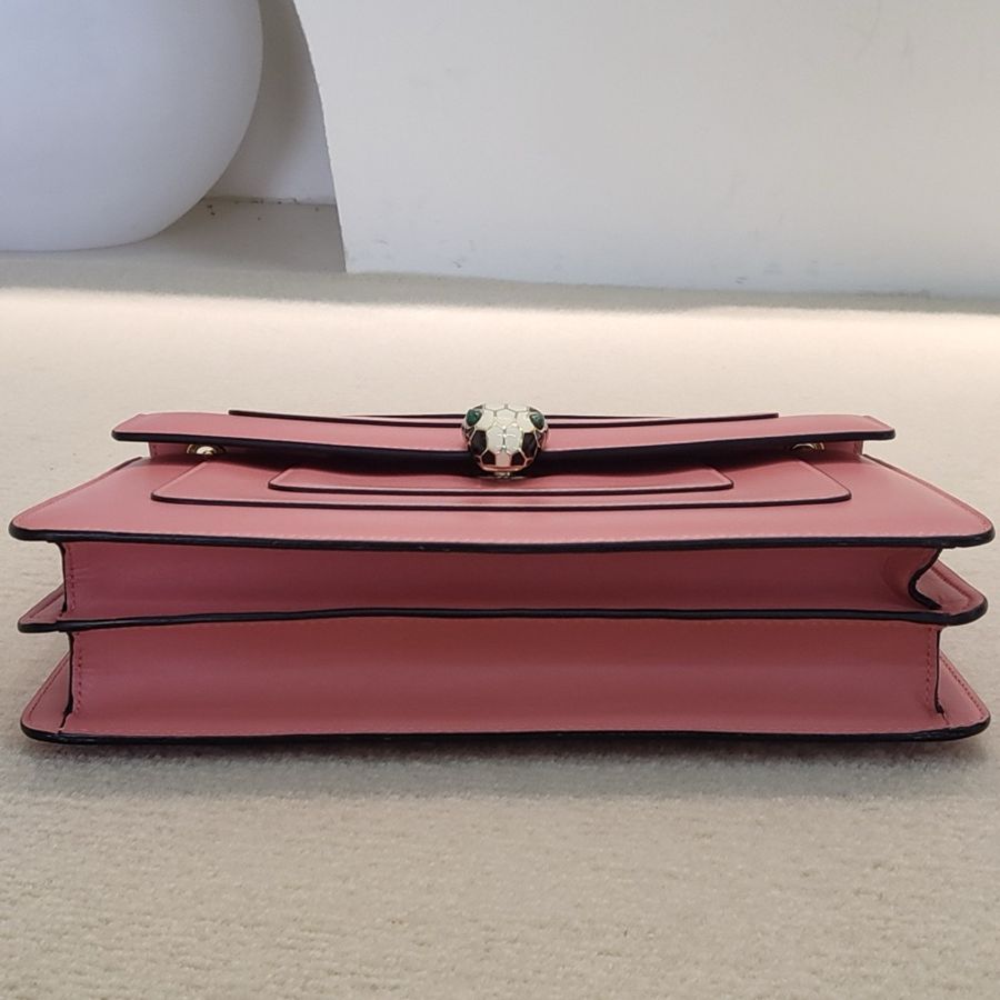 寶格麗 Serpenti Forever 三文魚中號蛇頭包-3
