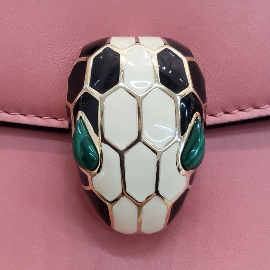 寶格麗 Serpenti Forever 三文魚中號蛇頭包-7