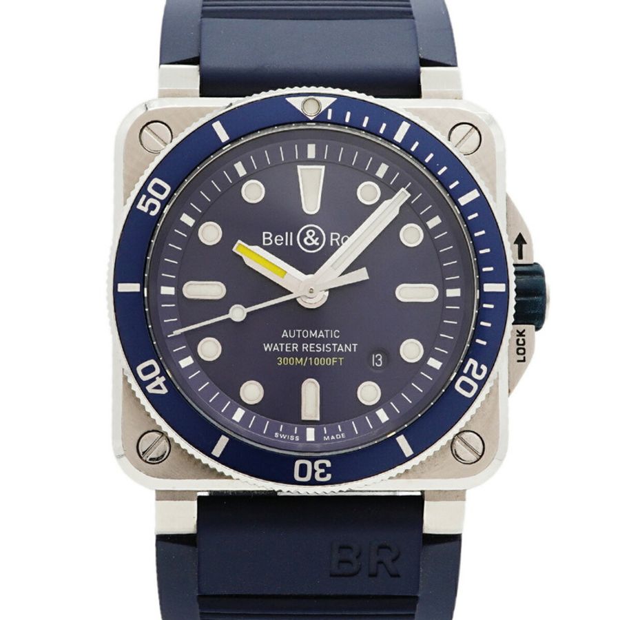 Bell & Ross BR03-92 潛水錶 藍色 BR0392-D-BU-ST SRB 錶盤 男士腕錶-0
