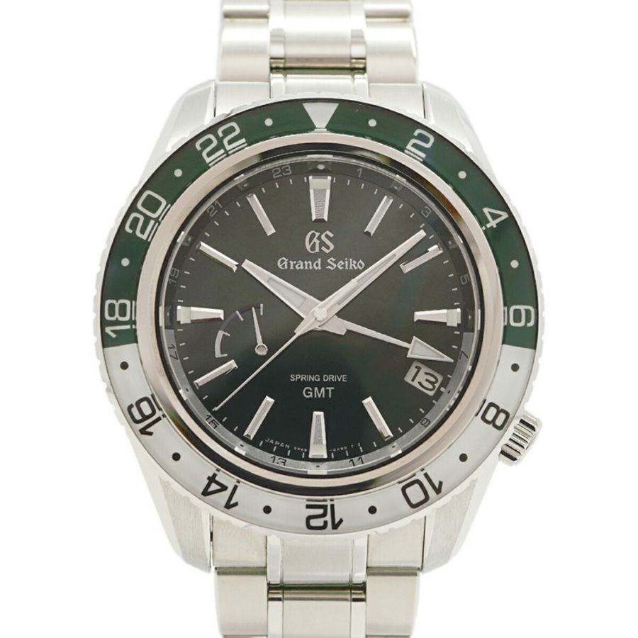 精工 Grand Sport 系列 GMT SBGE295 9R66-0BK0 綠色錶盤男士腕錶-0