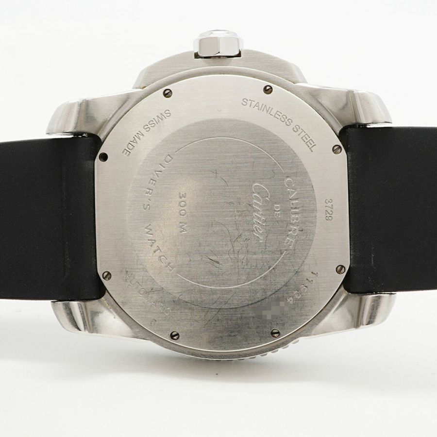 卡地亞 Calibre Diver 300M W7100056 黑色錶盤男士腕錶-4