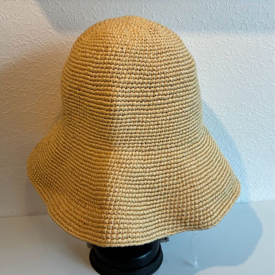prada 鐵牌logo草編漁夫帽M-2
