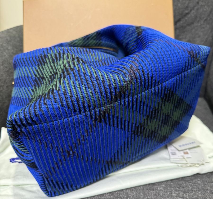 BURBERRY 專櫃正品 8082048 藍色PEG 中號 手提包 肩背包-4