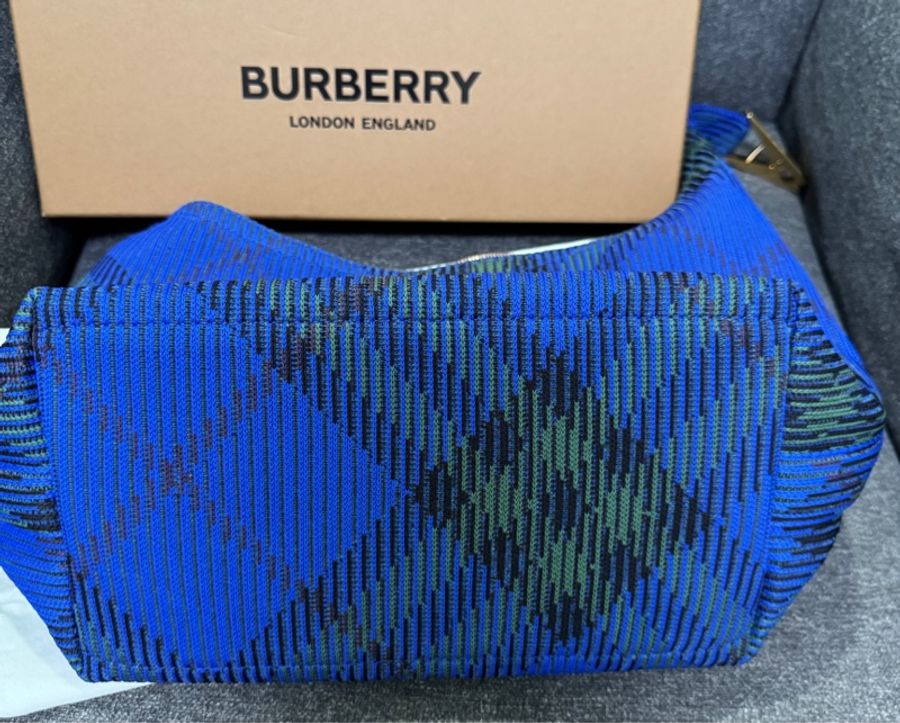 BURBERRY 專櫃正品 8082048 藍色PEG 中號 手提包 肩背包-8