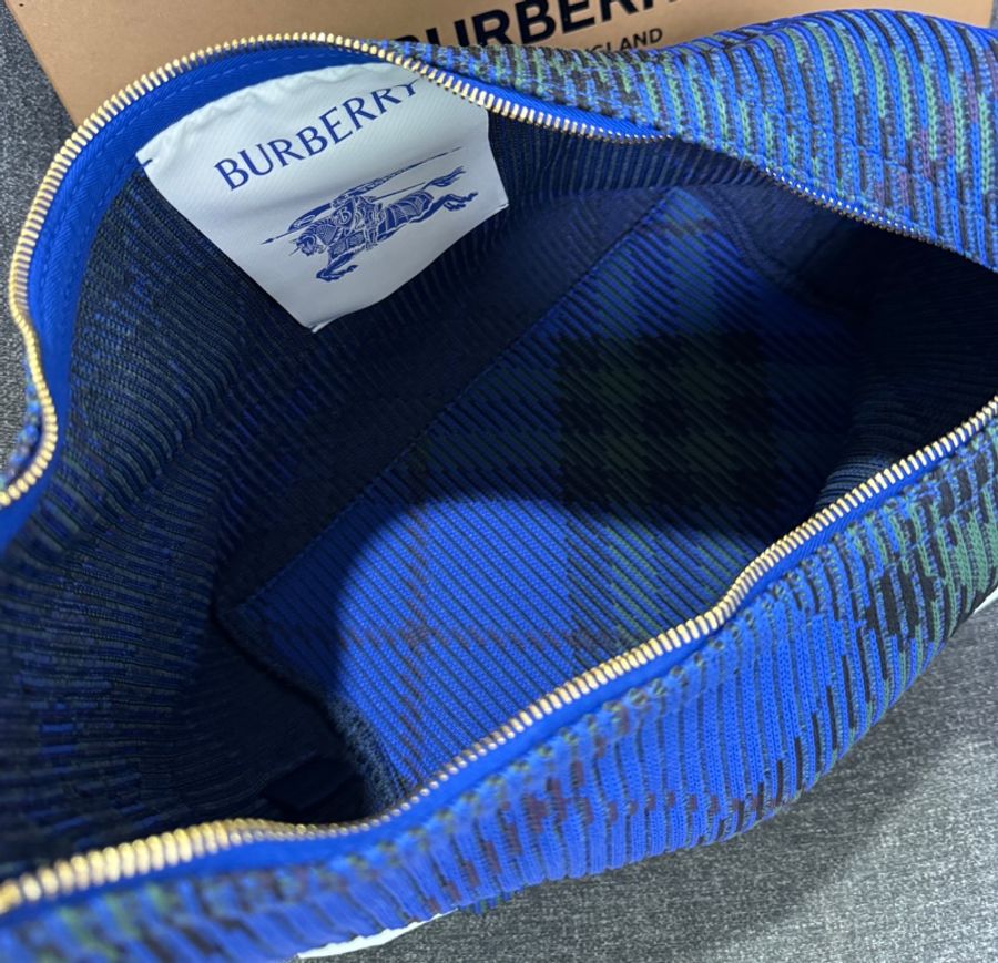 BURBERRY 專櫃正品 8082048 藍色PEG 中號 手提包 肩背包-12