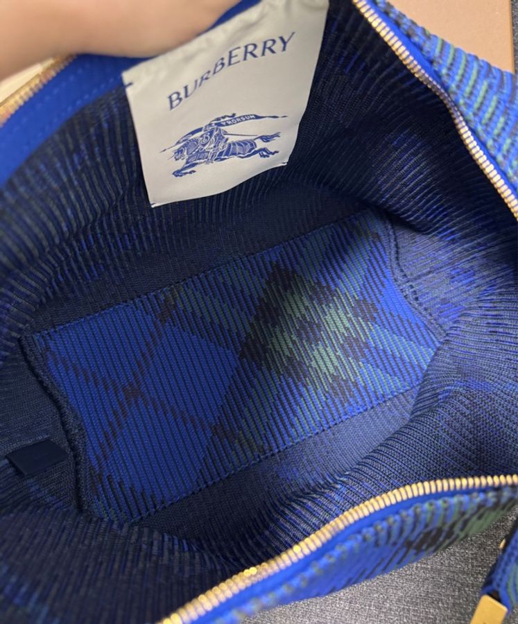 BURBERRY 專櫃正品 8082048 藍色PEG 中號 手提包 肩背包-13
