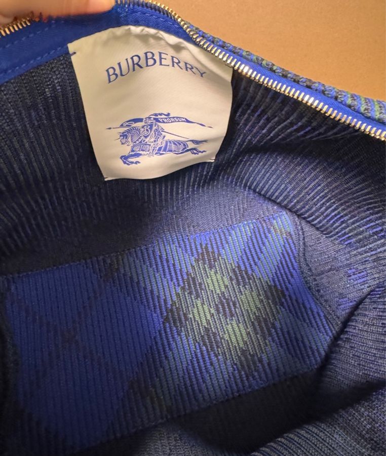 BURBERRY 專櫃正品 8082048 藍色PEG 中號 手提包 肩背包-14