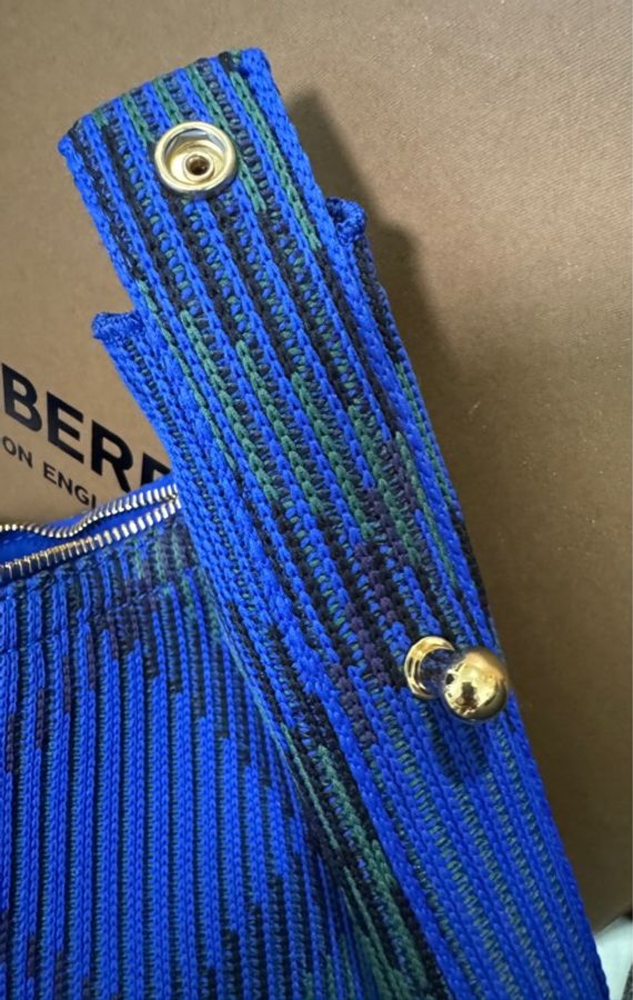BURBERRY 專櫃正品 8082048 藍色PEG 中號 手提包 肩背包-15
