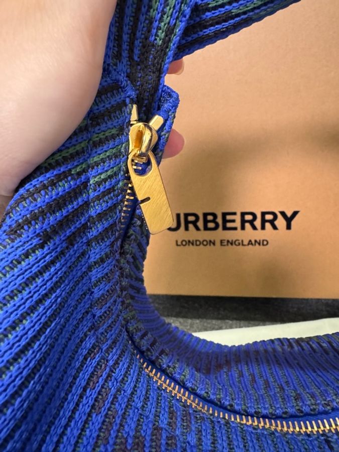 BURBERRY 專櫃正品 8082048 藍色PEG 中號 手提包 肩背包-20