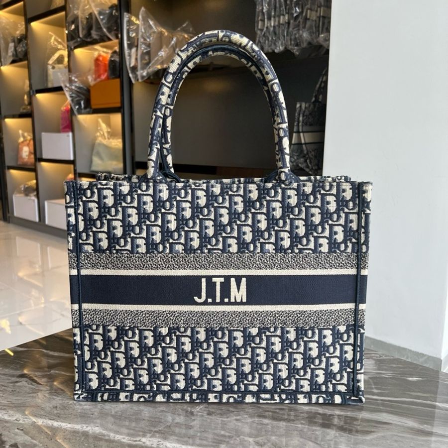 DIOR迪奧 BookTote 老花滿印大容量 Oblique手工 刺繡 托特包Tote包-2