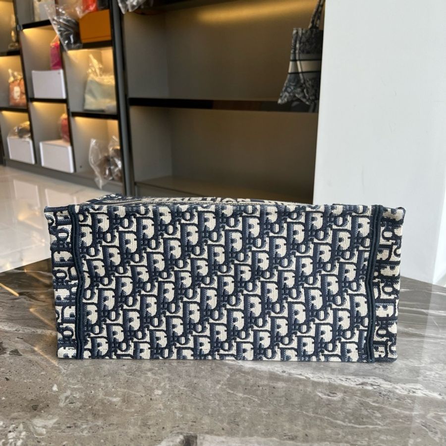DIOR迪奧 BookTote 老花滿印大容量 Oblique手工 刺繡 托特包Tote包-4