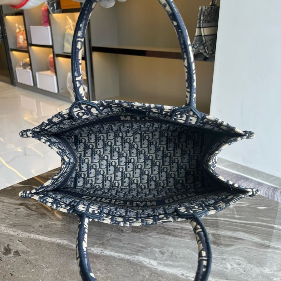 DIOR迪奧 BookTote 老花滿印大容量 Oblique手工 刺繡 托特包Tote包-5
