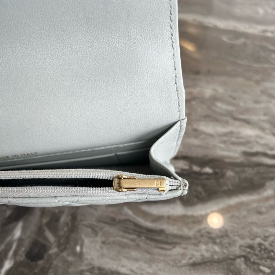 CHANEL香奈兒 Classic Flap CF 23S 山茶花調節扣鏈條菱格小金球 小羊皮 單肩-11