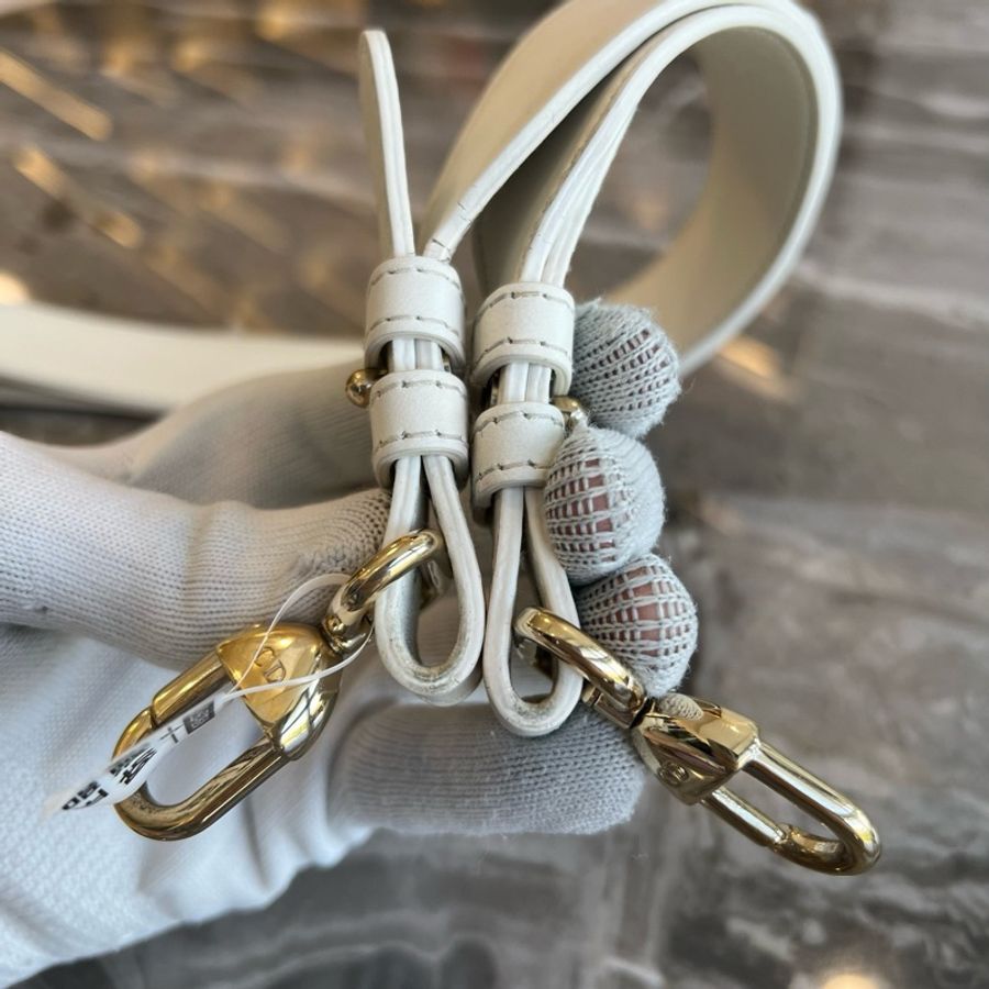 DIOR 迪奧 Lady Dior 淺金色飾面金屬吊飾藤格紋 小羊皮 戴妃包 四格小號-20