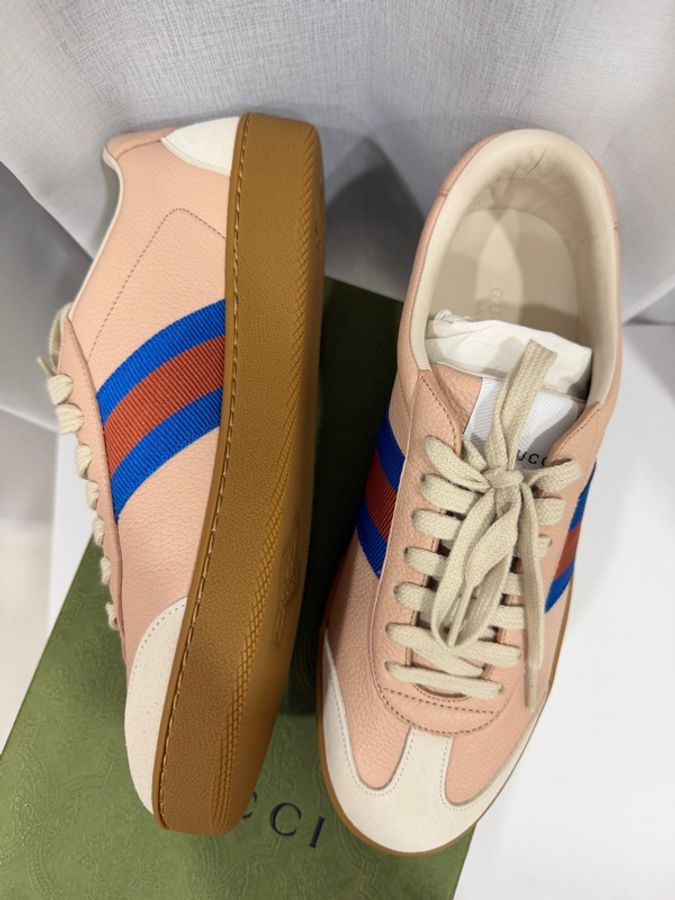 全新Gucci 板鞋/運動鞋/粉色麂皮-3