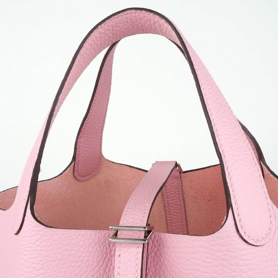 HERMÈS 愛馬仕 Picotin Lock 18 菜籃子 櫻花粉 Clemence 牛皮手提包｜B刻 2023年 Rose Sakura 稀有夢幻色｜KÉSH 凱仕精品-10