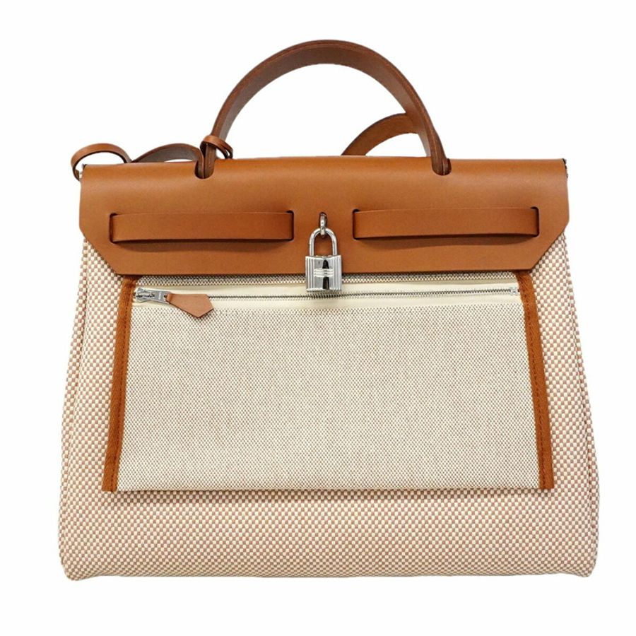 愛馬仕 Herbag Zip PM Toile GM 金色 G 印章兩用包 女士 P3142715-6
