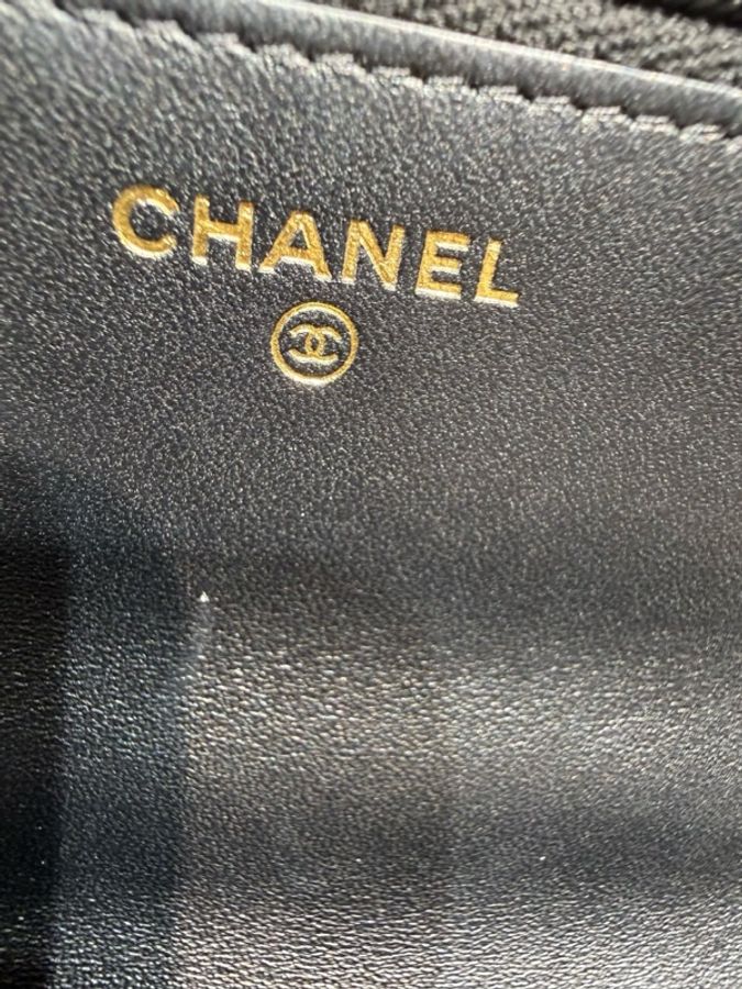 Chanel 香奈兒 23A 黑金蕾絲浮雕手柄 woc 單肩斜挎手提包  尺寸：19*12。-16
