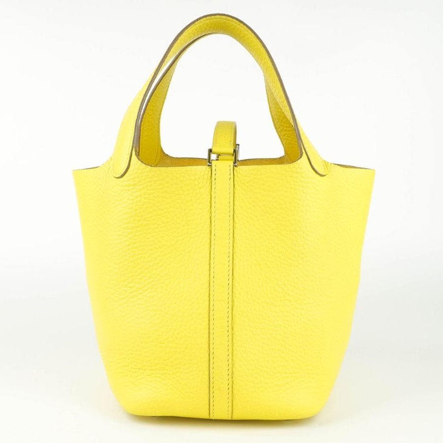 HERMÈS 愛馬仕 Picotin Lock 18 菜籃子 檸檬黃 Clemence 牛皮手提包｜Y刻 2020年 Jaune Poussin 亮眼稀有色｜KÉSH 凱仕精品-5
