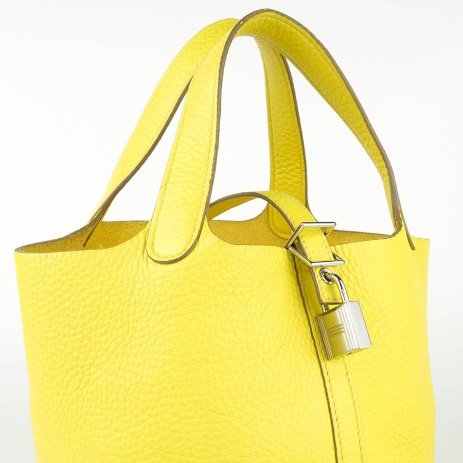 HERMÈS 愛馬仕 Picotin Lock 18 菜籃子 檸檬黃 Clemence 牛皮手提包｜Y刻 2020年 Jaune Poussin 亮眼稀有色｜KÉSH 凱仕精品-7