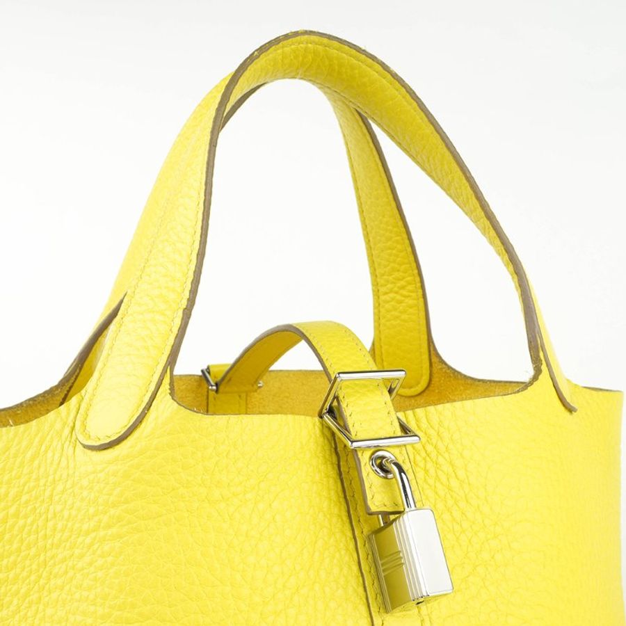 HERMÈS 愛馬仕 Picotin Lock 18 菜籃子 檸檬黃 Clemence 牛皮手提包｜Y刻 2020年 Jaune Poussin 亮眼稀有色｜KÉSH 凱仕精品-8
