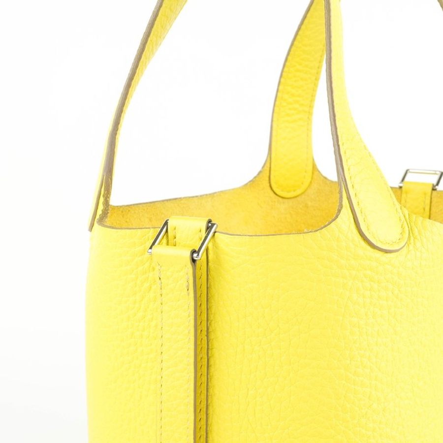 HERMÈS 愛馬仕 Picotin Lock 18 菜籃子 檸檬黃 Clemence 牛皮手提包｜Y刻 2020年 Jaune Poussin 亮眼稀有色｜KÉSH 凱仕精品-19
