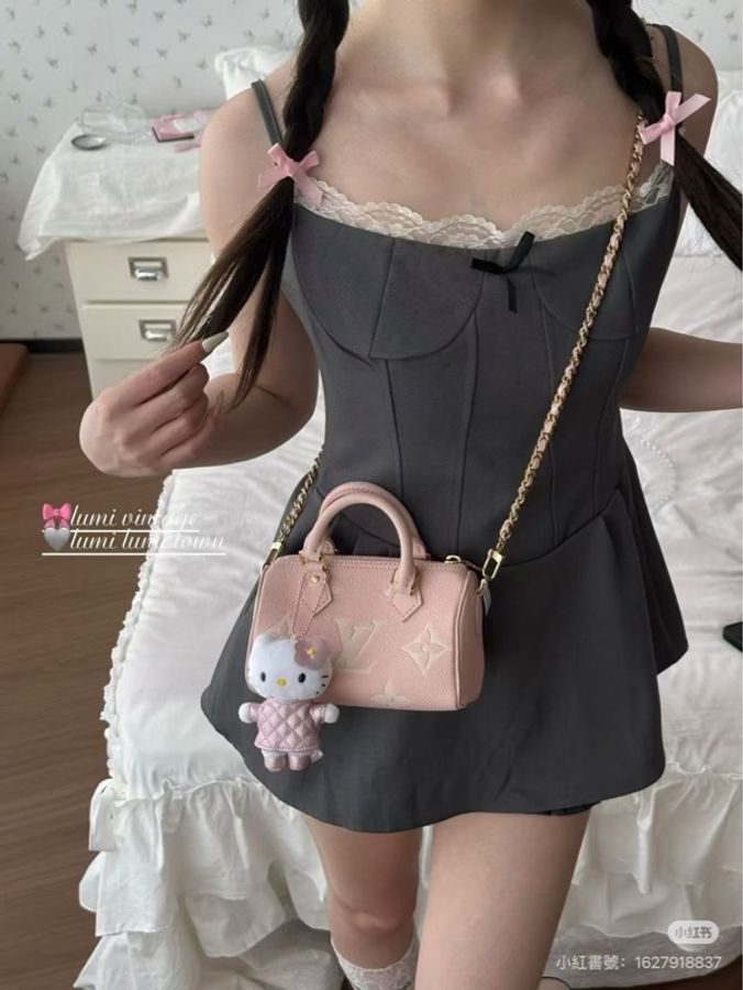#全新全配🈶台灣購證 #全網最甜💰 Lv speedy nano草莓牛奶 絕版爆款顏色🔥-1