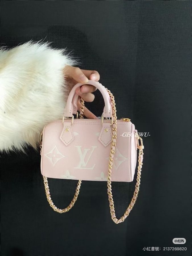 #全新全配🈶台灣購證 #全網最甜💰 Lv speedy nano草莓牛奶 絕版爆款顏色🔥-3