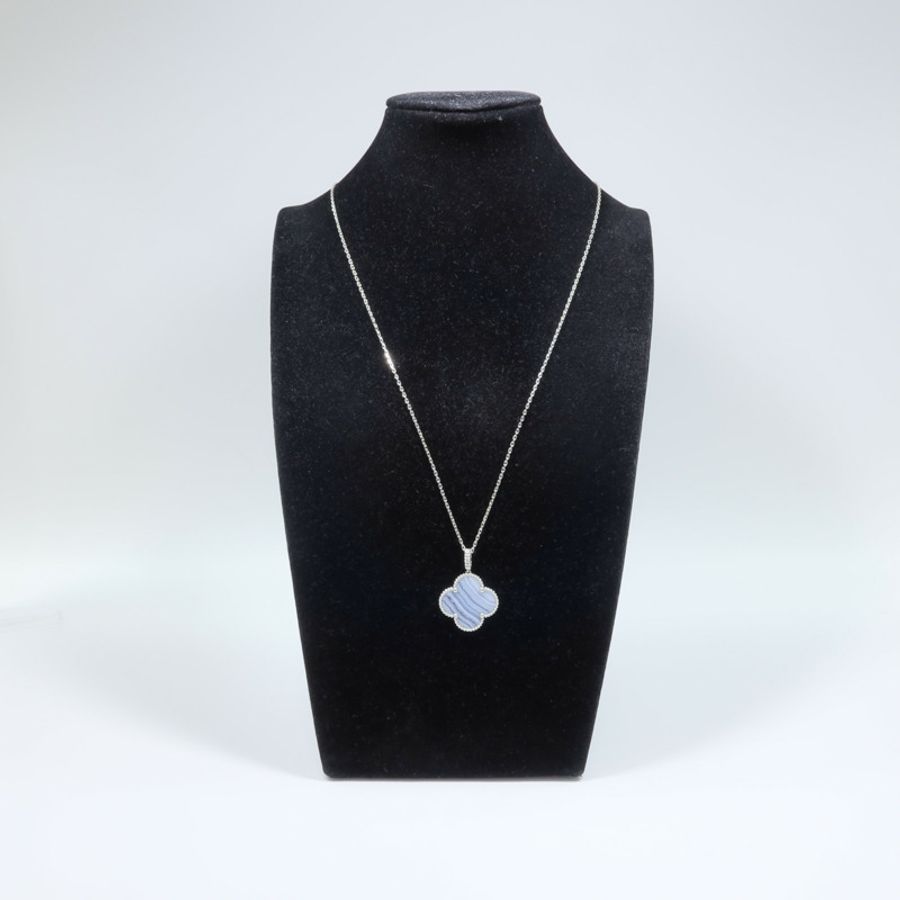 Van Cleef & Arpels 18K白金Magic Alhambra玉髓項鍊-7