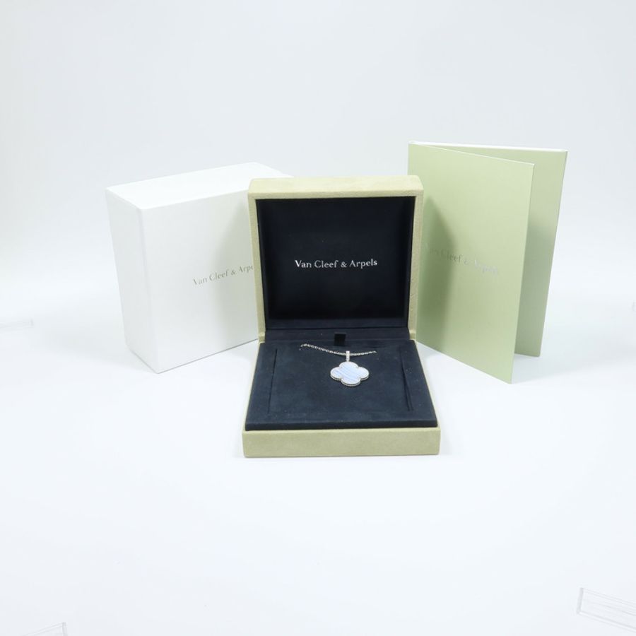 Van Cleef & Arpels 18K白金Magic Alhambra玉髓項鍊-8