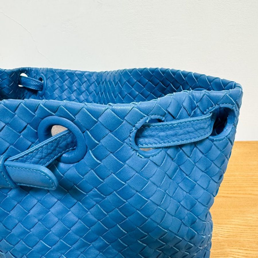 Bottega Veneta BV 編織雙橋單肩斜挎包 秀款 碧綠藍-2