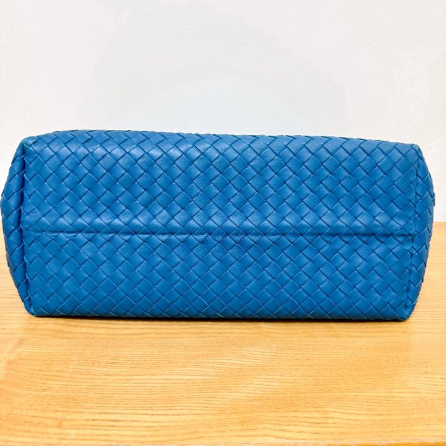 Bottega Veneta BV 編織雙橋單肩斜挎包 秀款 碧綠藍-7