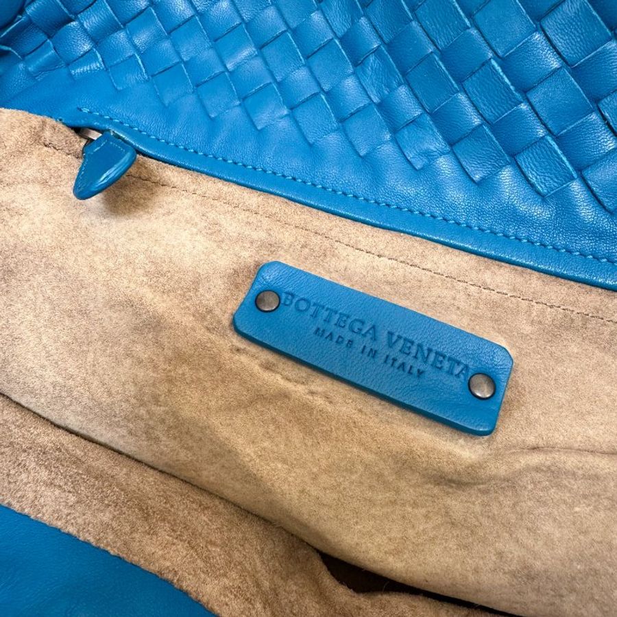 Bottega Veneta BV 編織雙橋單肩斜挎包 秀款 碧綠藍-10