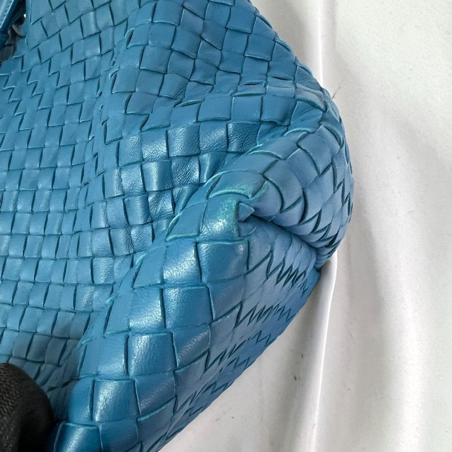 Bottega Veneta BV 編織雙橋單肩斜挎包 秀款 碧綠藍-13