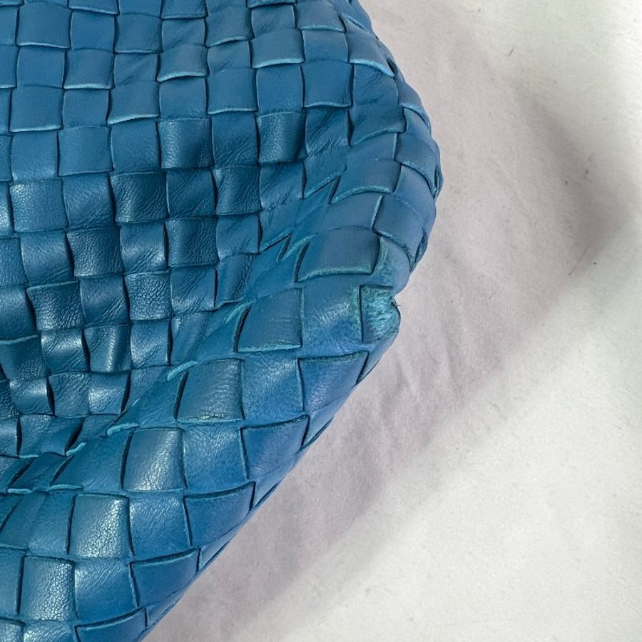Bottega Veneta BV 編織雙橋單肩斜挎包 秀款 碧綠藍-15