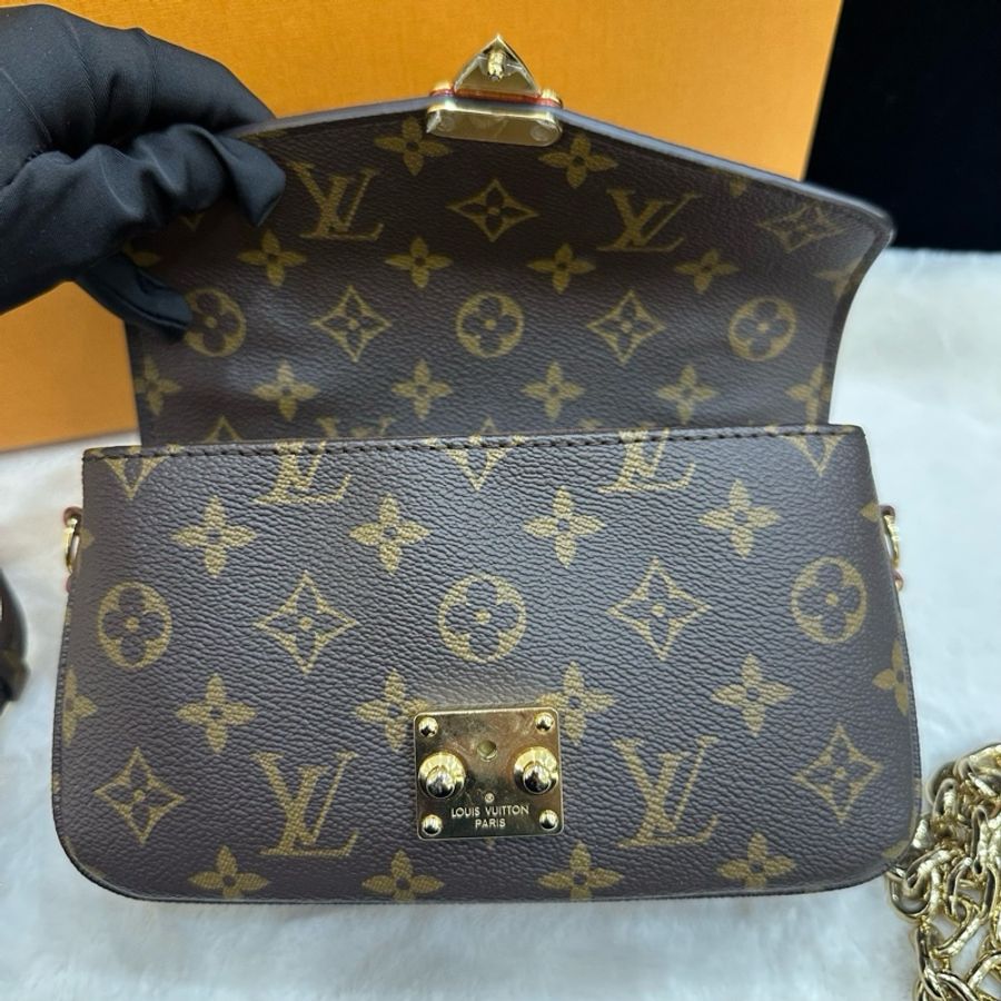 LV路易威登 老花塗層帆布小郵差包手提包斜挎包肩背包 芯片款-5