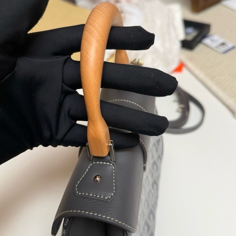 Goyard 戈雅 灰色mini西貢手提包肩背包斜挎包-6