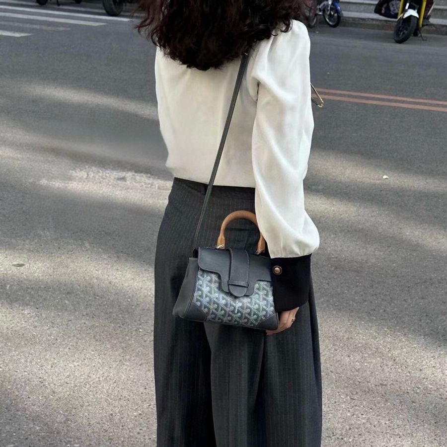 Goyard 戈雅 灰色mini西貢手提包肩背包斜挎包-8