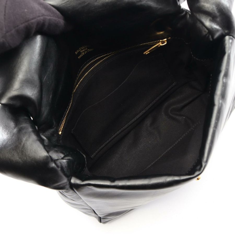 BALENCIAGA Monaco 斜背單肩包 787896 黑色皮革 二手 女士-2