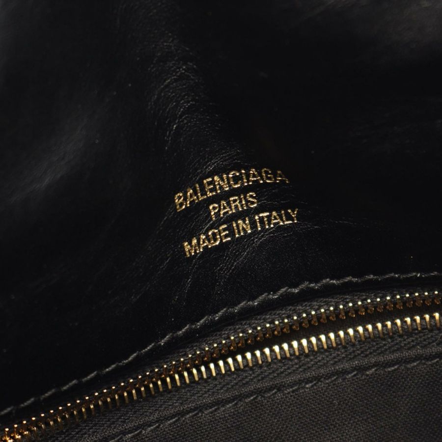BALENCIAGA Monaco 斜背單肩包 787896 黑色皮革 二手 女士-3