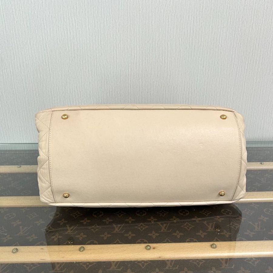 CHANEL 拼色金扣手提肩背包 30*24*18 98新配件塵袋 保卡-4