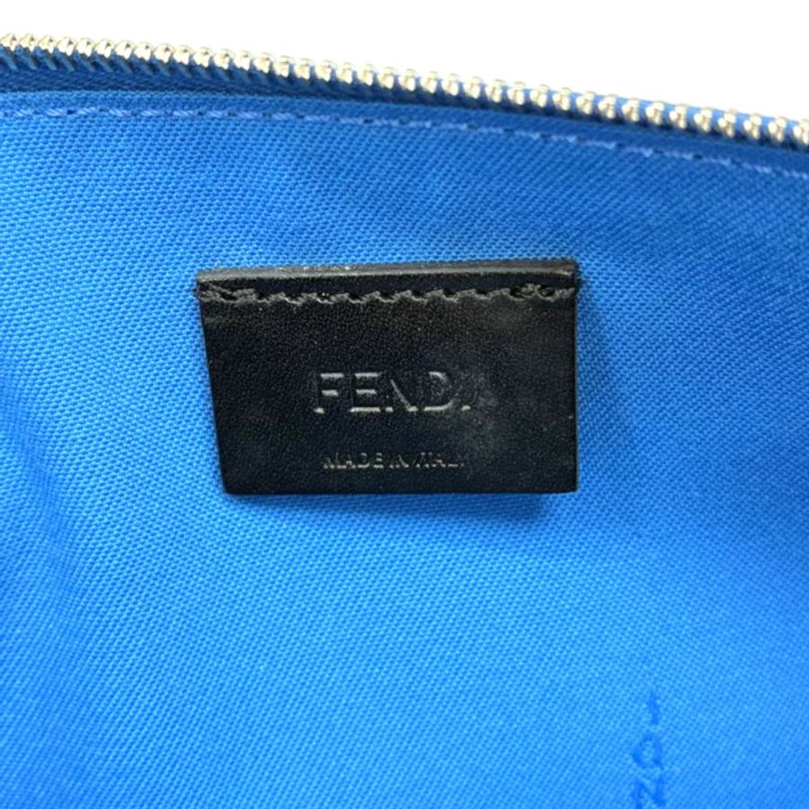 藍/紅色 牛皮 水鑽 Monster 化妝包 收納袋【FENDI 芬迪】 8M0341-3