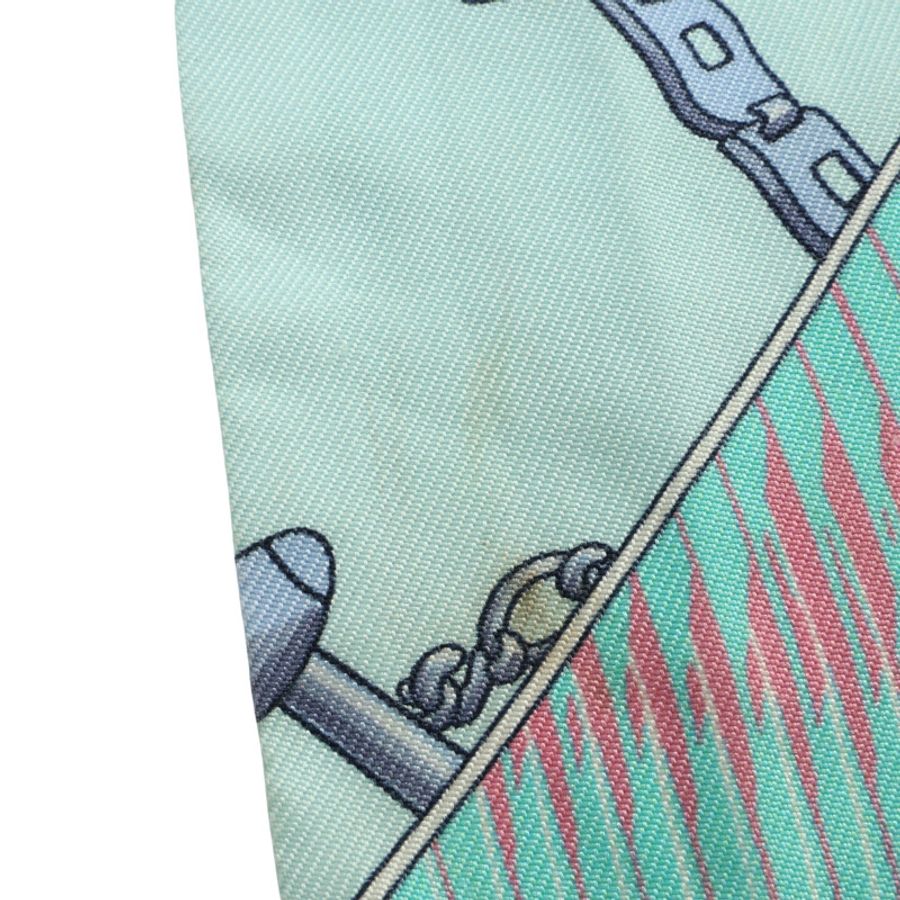HERMES 愛馬仕 Twilly 絲巾 藍綠色 絲綢 H063158S-8