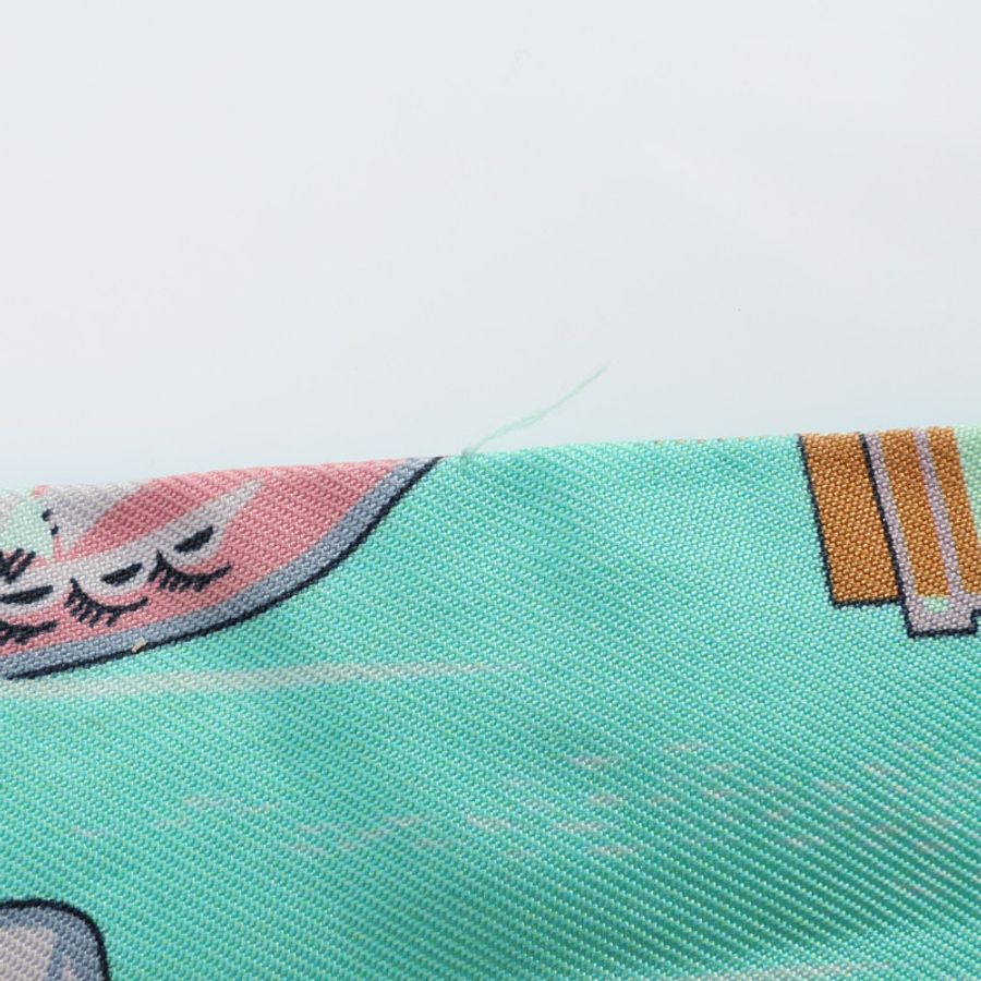 HERMES 愛馬仕 Twilly 絲巾 藍綠色 絲綢 H063158S-10