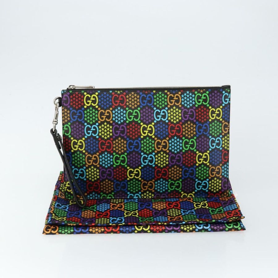 【日本直送】GUCCI GG迷幻手拿包 PVC多色銀 601087 正品 145251V-11