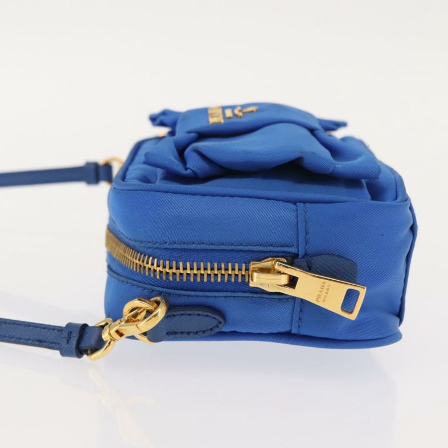 【日本直送】PRADA 尼龍藍金肩包 正品 150608A-3