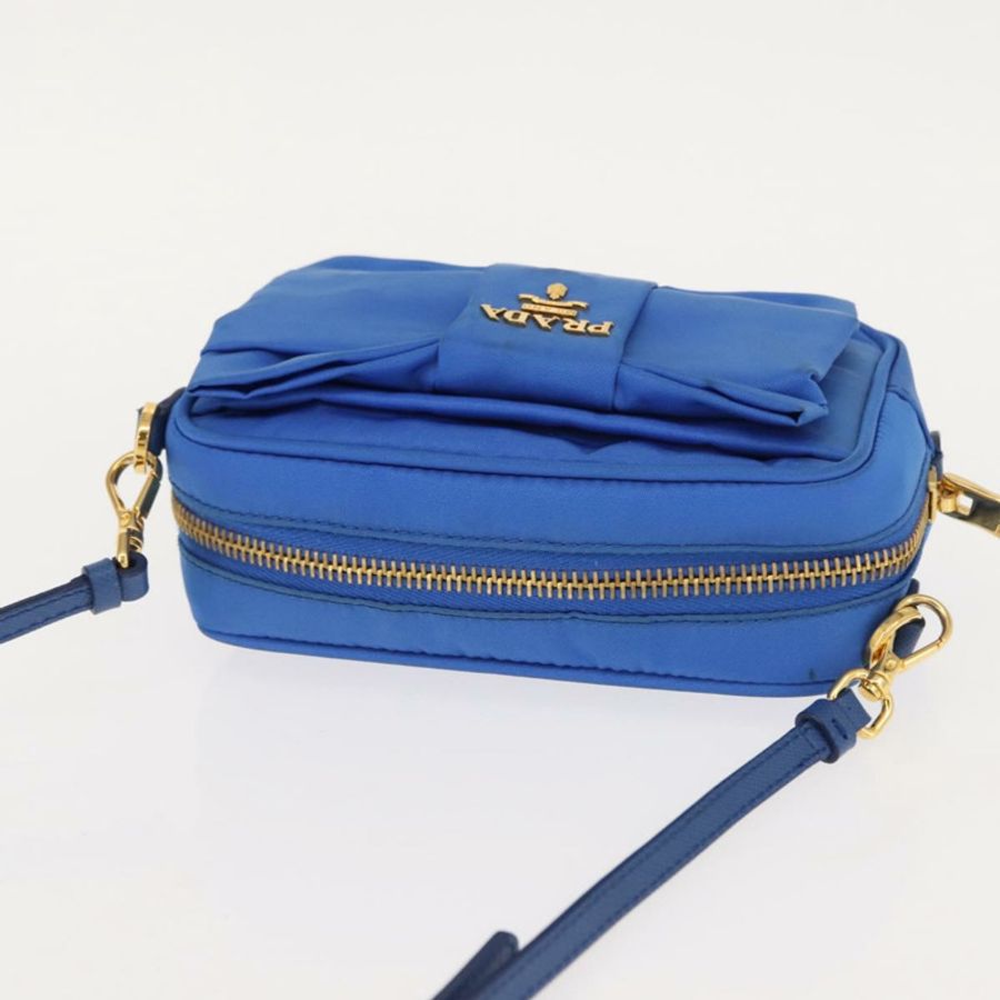 【日本直送】PRADA 尼龍藍金肩包 正品 150608A-5