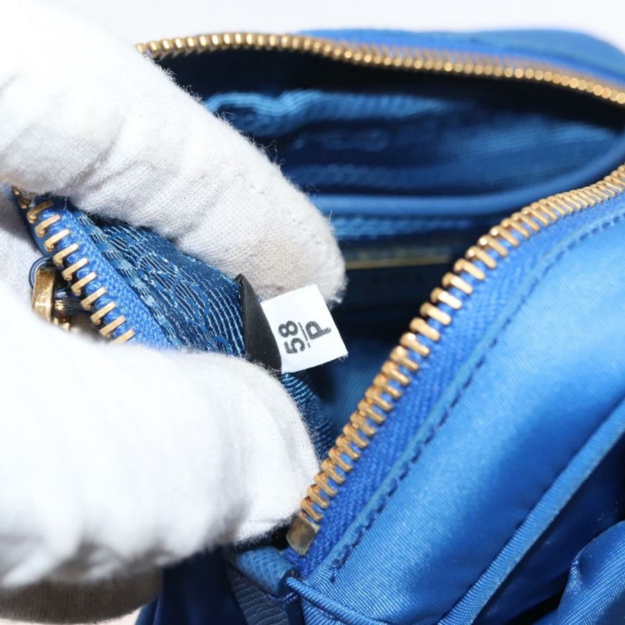 【日本直送】PRADA 尼龍藍金肩包 正品 150608A-11